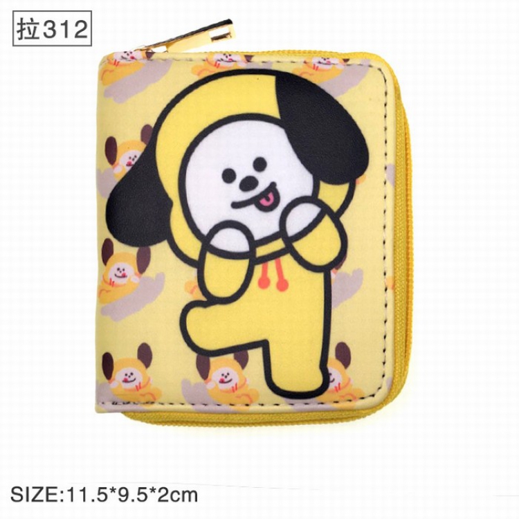 BTS BT21 Twill two fold short wallet zipper 312