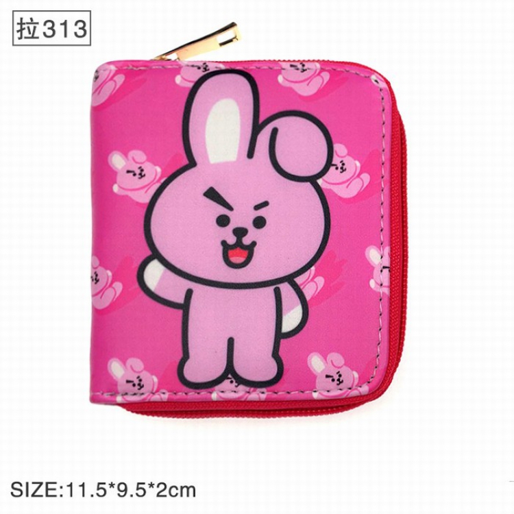 BTS BT21 Twill two fold short wallet zipper 313