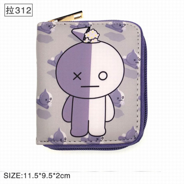 BTS BT21 Twill two fold short wallet zipper 312