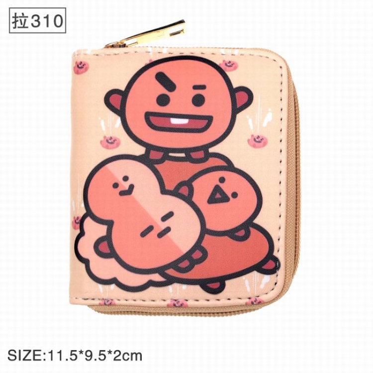 BTS BT21 Twill two fold short wallet zipper 310