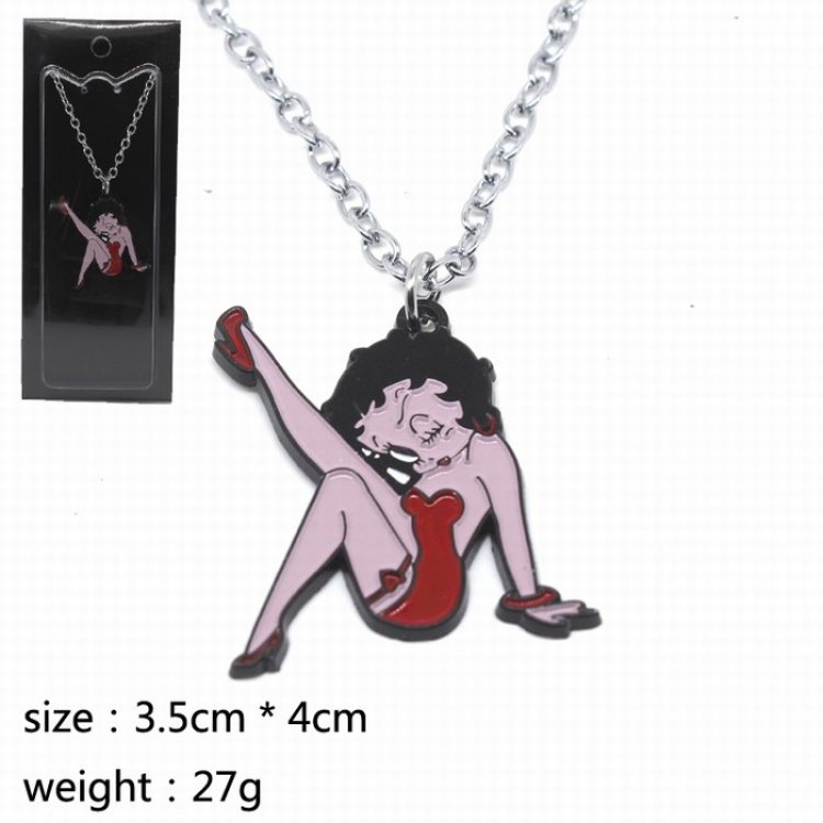 BETTY BOOP Cartoon character alloy necklace 3.5X4CM 27G