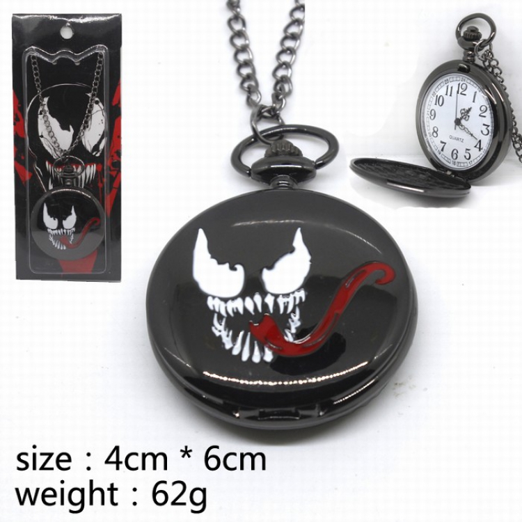 Venom black pocket watch Necklace Pendant 4X6CM 62G