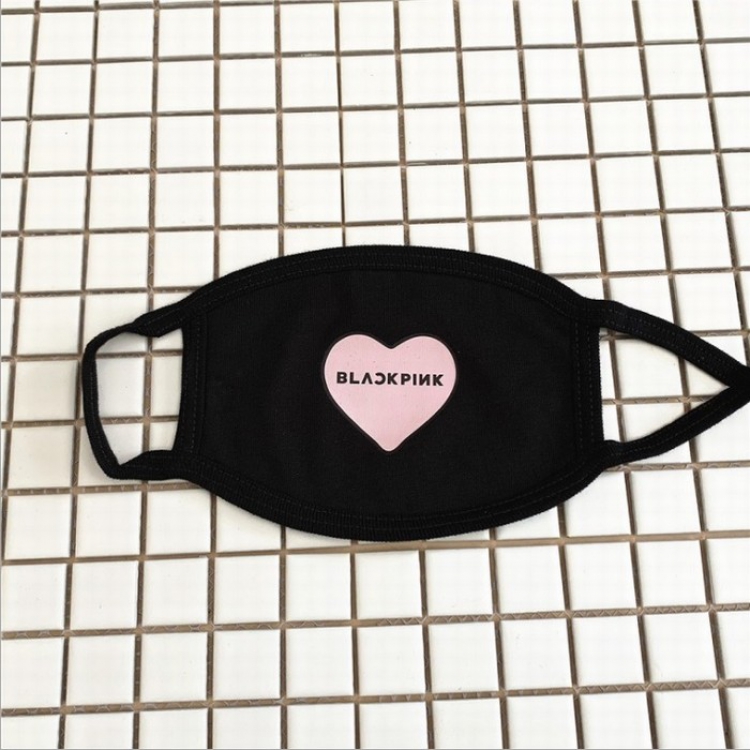 Black Pink Love Color printing Three layers of cotton Mask 25X11CM price for 5 pcs