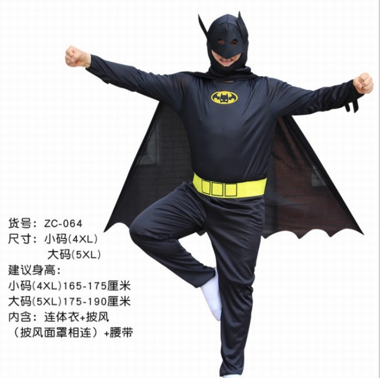 Halloween Batman COSPLAY Coverall adult muscle ZC series 4XL 5XL preorder 3 days price for 3 pcs