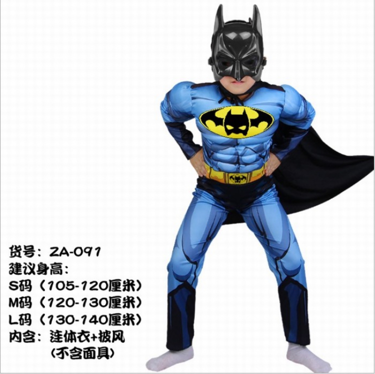 Halloween Batman COSPLAY Coverall Children muscle ZA series blue S M L preorder 3 days price for 3 pcs