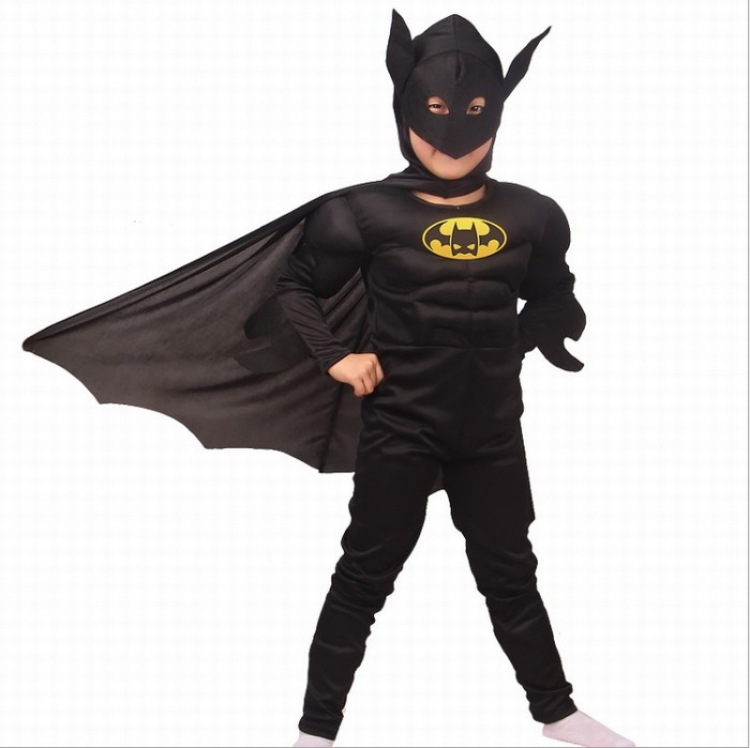 Halloween Batman COSPLAY Coverall Children muscle ZA series black S M L preorder 3 days price for 3 pcs
