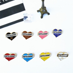 BTS Heart-shaped Metal brooch ...