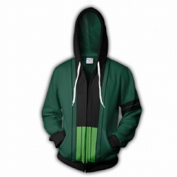 One Piece green Hooded zipper ...