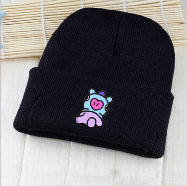 BTS BT21 pony Printed knit cap hat 18X30CM 70G price for 5 pcs