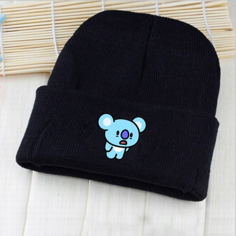 BTS BT21 Koala Printed knit cap hat 18X30CM 70G price for 5 pcs