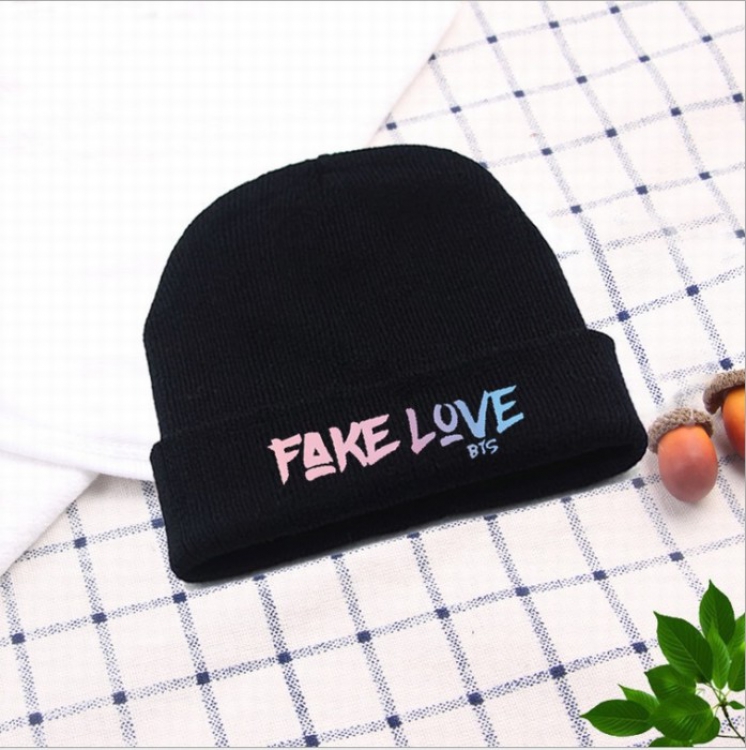 BTS LOVE Printed knit cap hat 18X30CM 70G price for 5 pcs