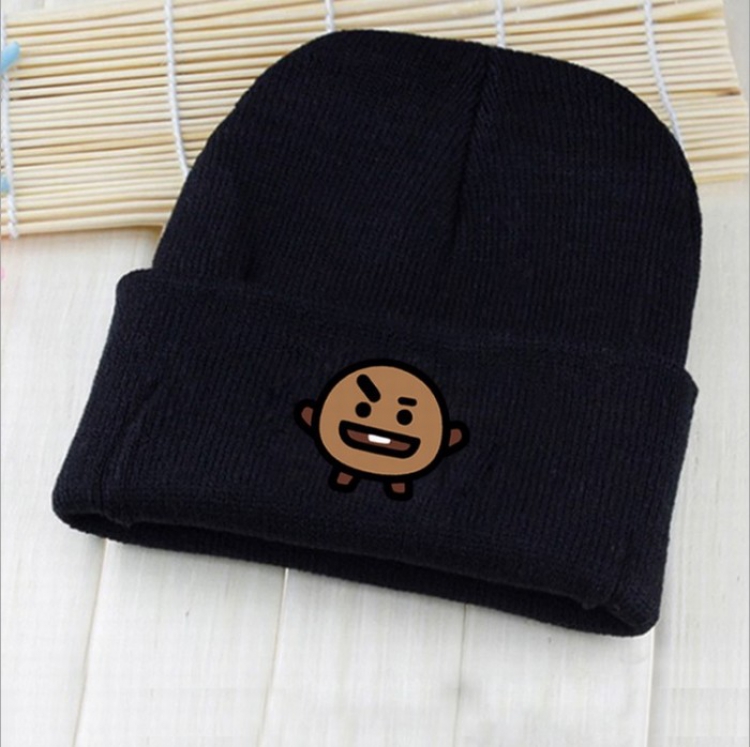 BTS BT21 Biscuits Printed knit cap hat 18X30CM 70G price for 5 pcs