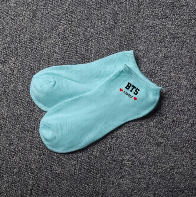 BTS Mint blue Cotton socks 18CM 17G price for 5 pcs