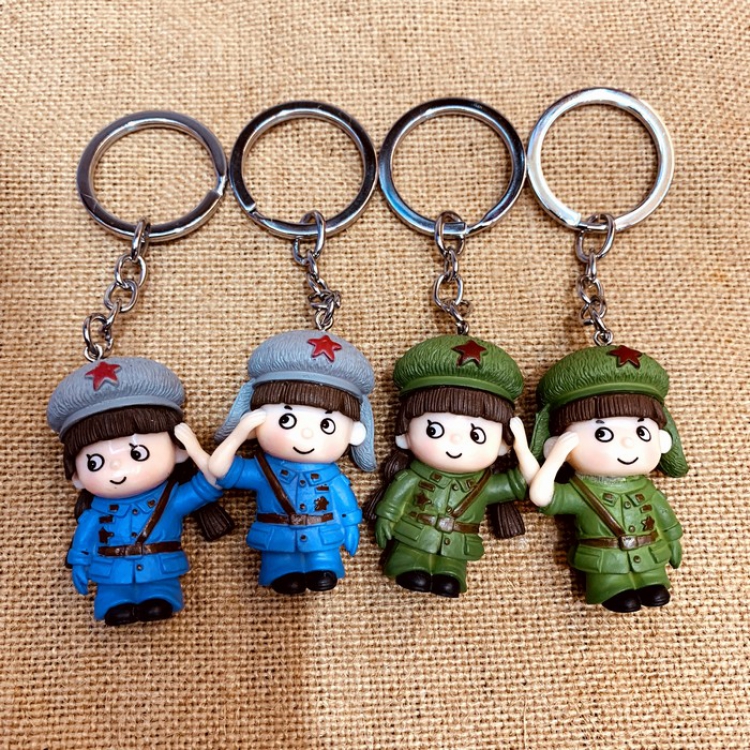 Salute soldier Cute creative cartoon keychain pendant price for 4 pcs Color mixing