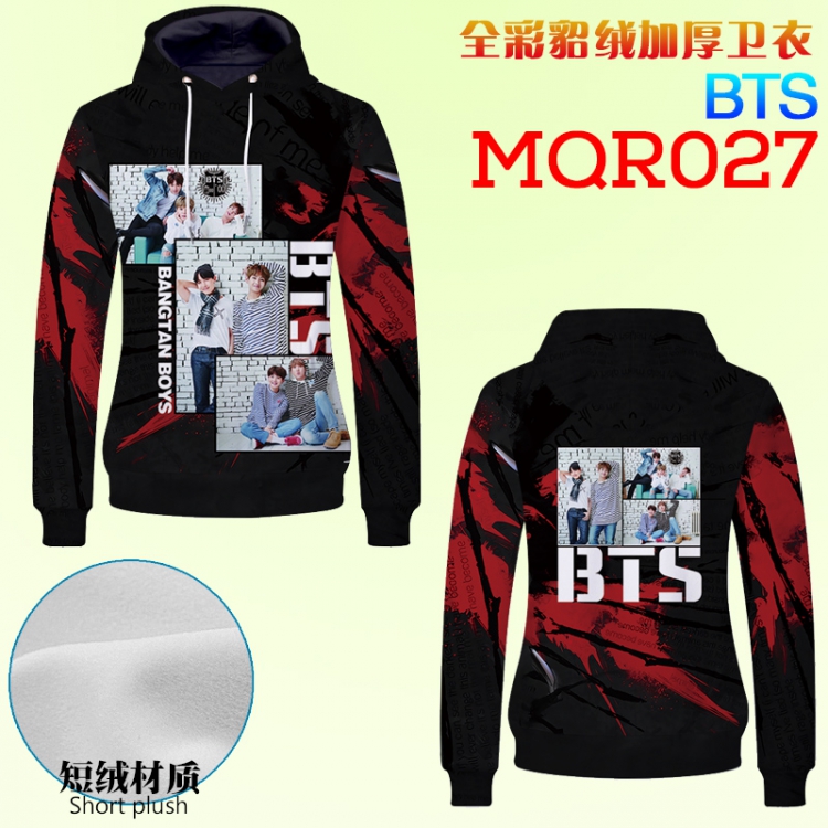 BTS Full color double-sided thickening hooded sweater M L XL XXL XXXL MQR027
