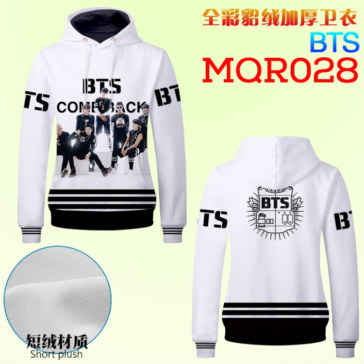 BTS Full color double-sided thickening hooded sweater M L XL XXL XXXL MQR028
