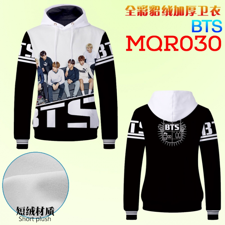 BTS Full color double-sided thickening hooded sweater M L XL XXL XXXL MQR030