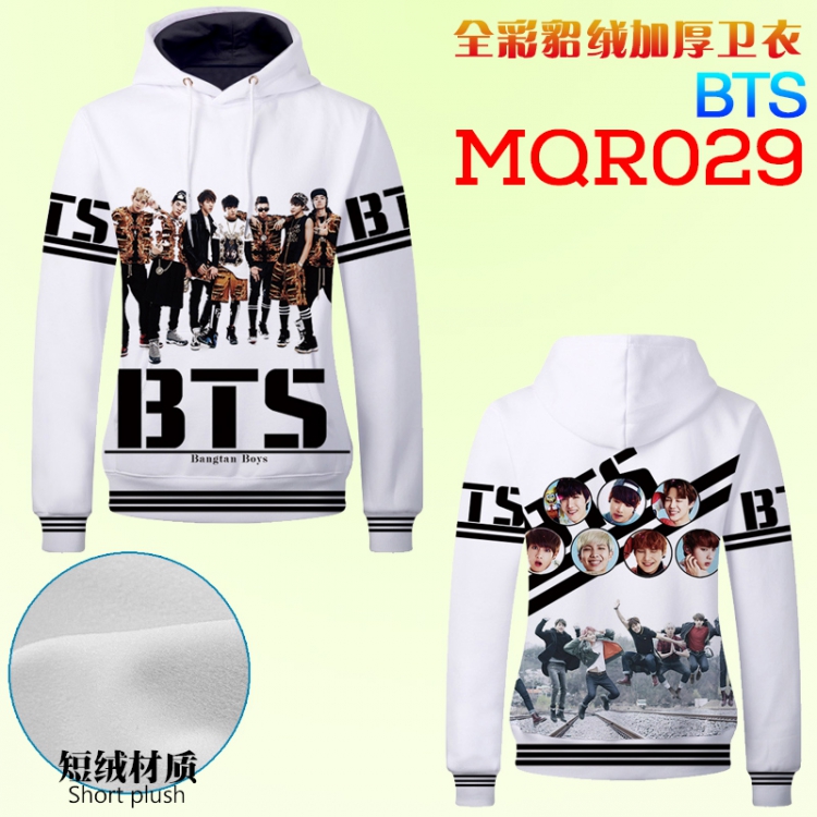 BTS Full color double-sided thickening hooded sweater M L XL XXL XXXL MQR029