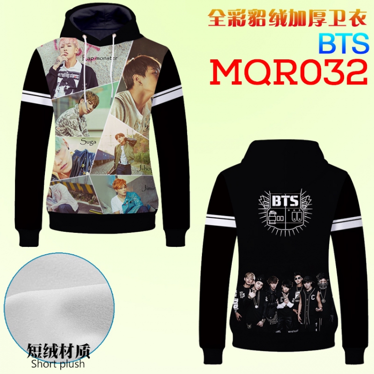 BTS Full color double-sided thickening hooded sweater M L XL XXL XXXL MQR032