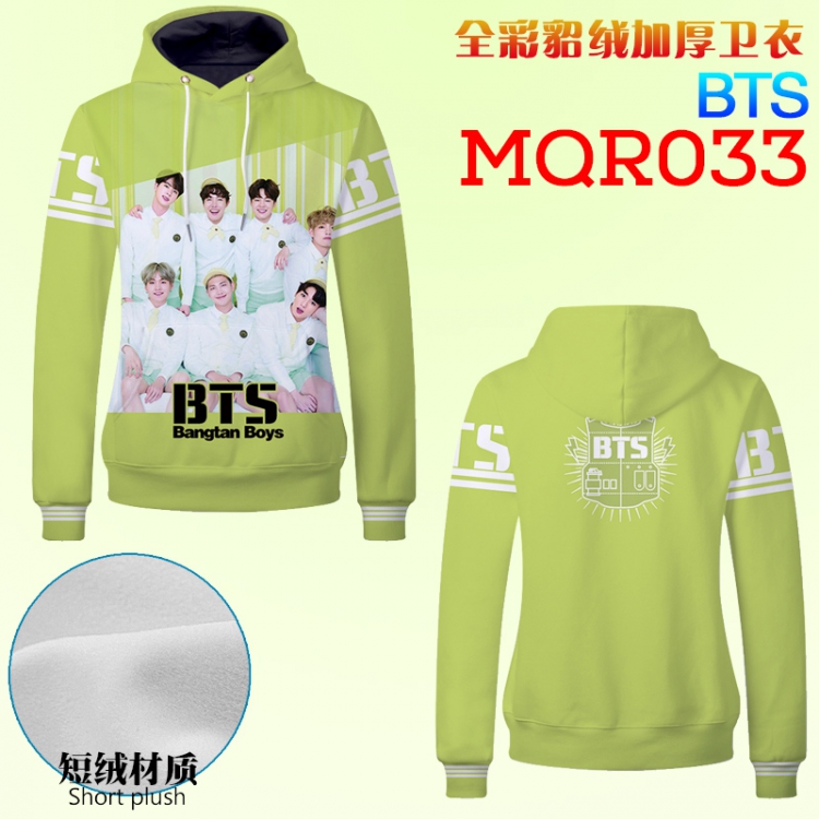 BTS Full color double-sided thickening hooded sweater M L XL XXL XXXL MQR033