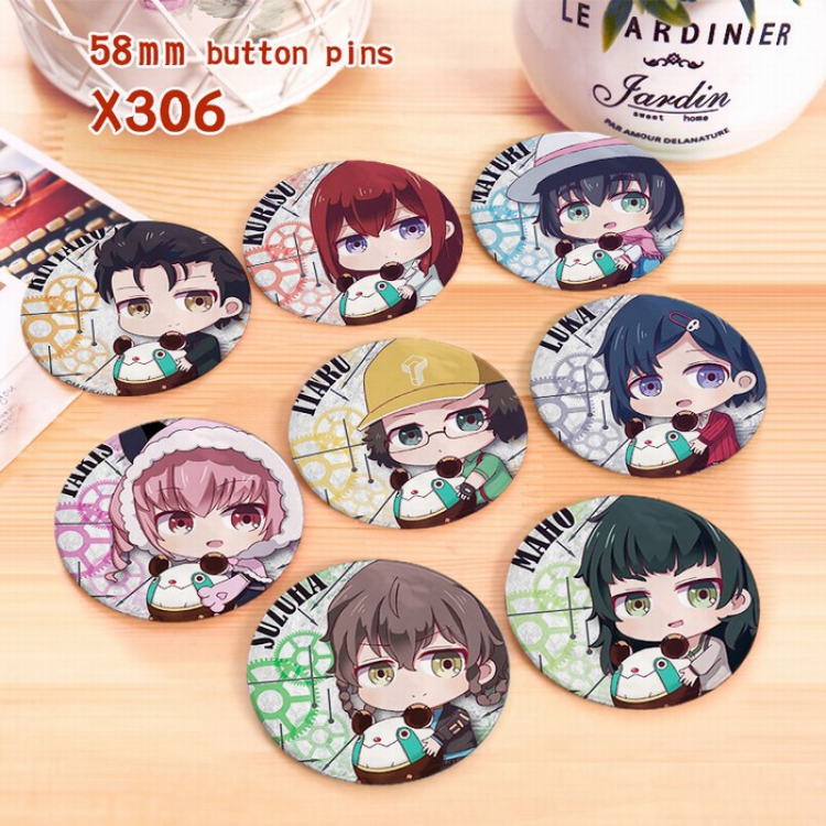 Steins;Gate Brooch price for 8 pcs a set 58mm X306