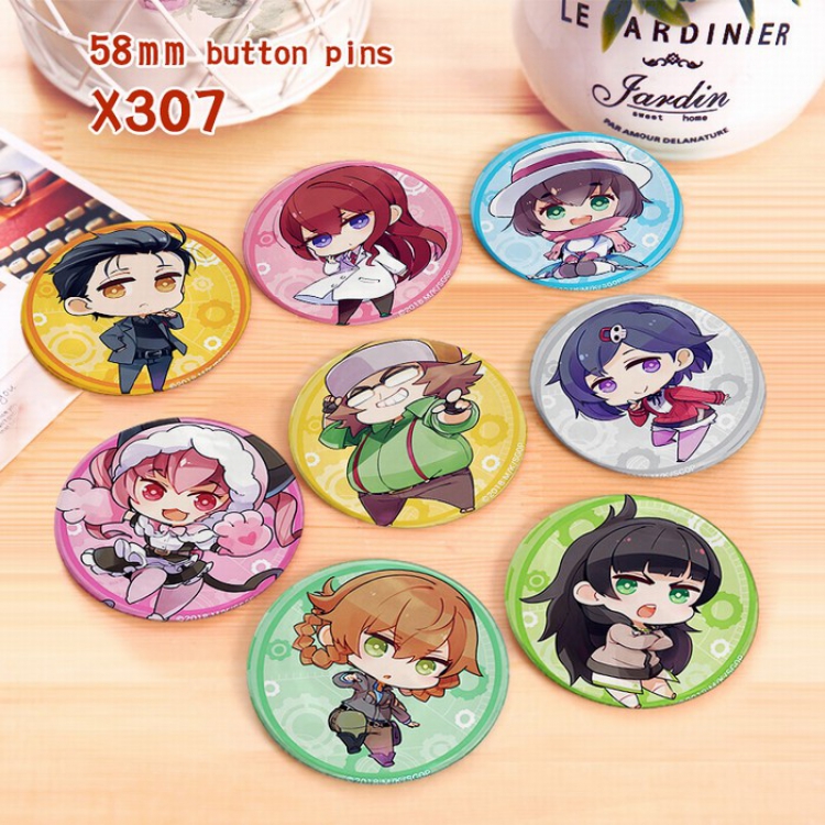 Steins;Gate Brooch price for 8 pcs a set 58mm X307