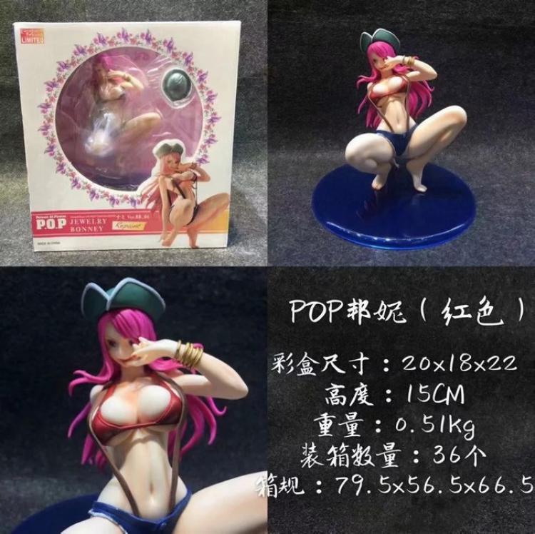 One Piece POP Bonnie Red Sexy beautiful girl Boxed Figure Decoration 15CM a box of 36