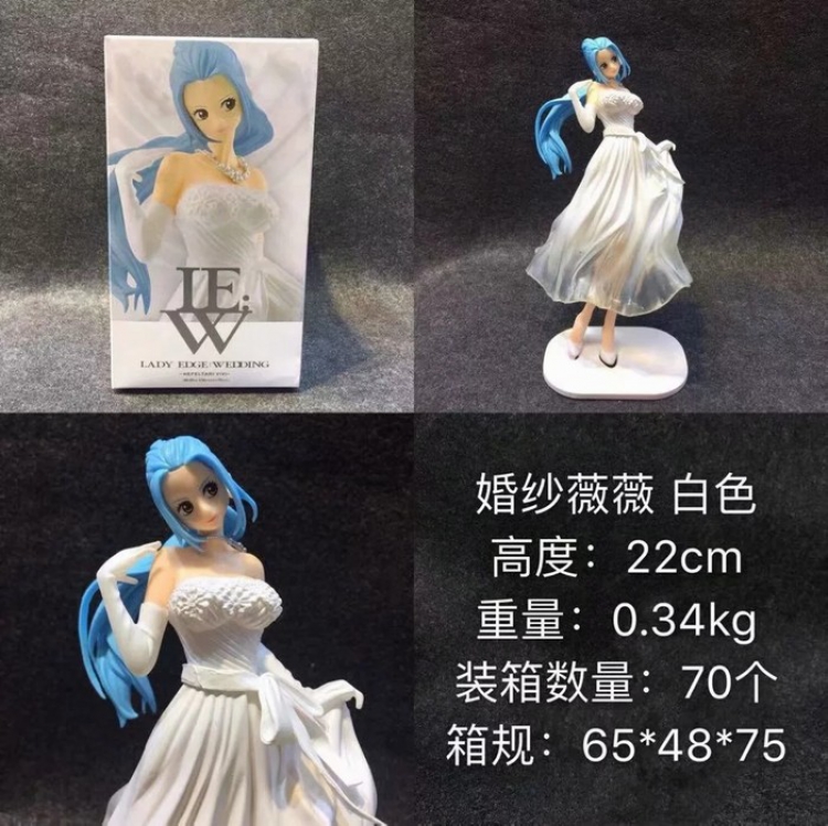 One Piece Wedding dress Vivi white Beautiful girl Boxed Figure Decoration 22CM a box of 70