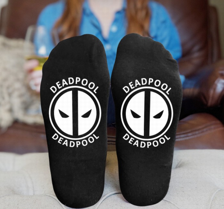 Deadpool Black printed Mid tube socks stockings tube high 15CM 25G
