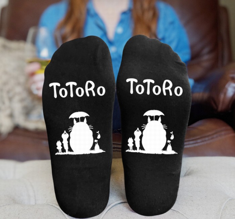 TOTORO Black printed Mid tube socks stockings tube high 15CM 25G