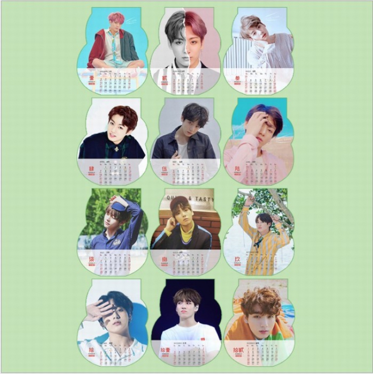 BTS XTL033 Desktop desk calendar 2019 calendar 12.5X14.5CM price for 5 sets