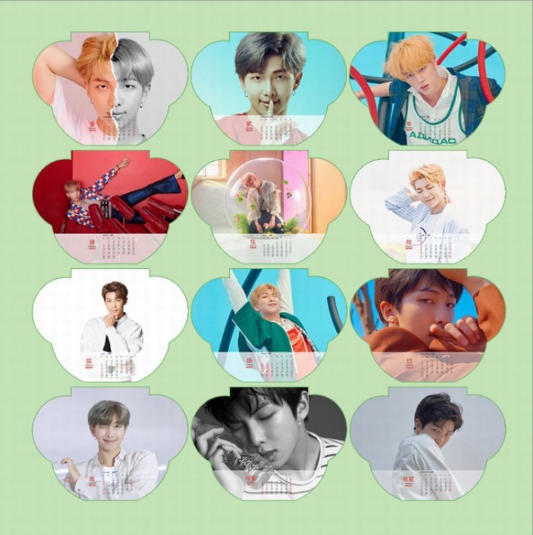 BTS XTL034 Desktop desk calendar 2019 calendar 12.5X14.5CM price for 5 sets