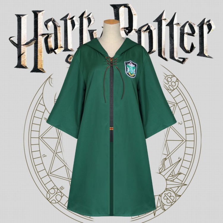 Harry Potter COSPLAY Cos ball suit green Cloak magic robe performance clothing S M L XL price for 3 pcs preorder 3 days