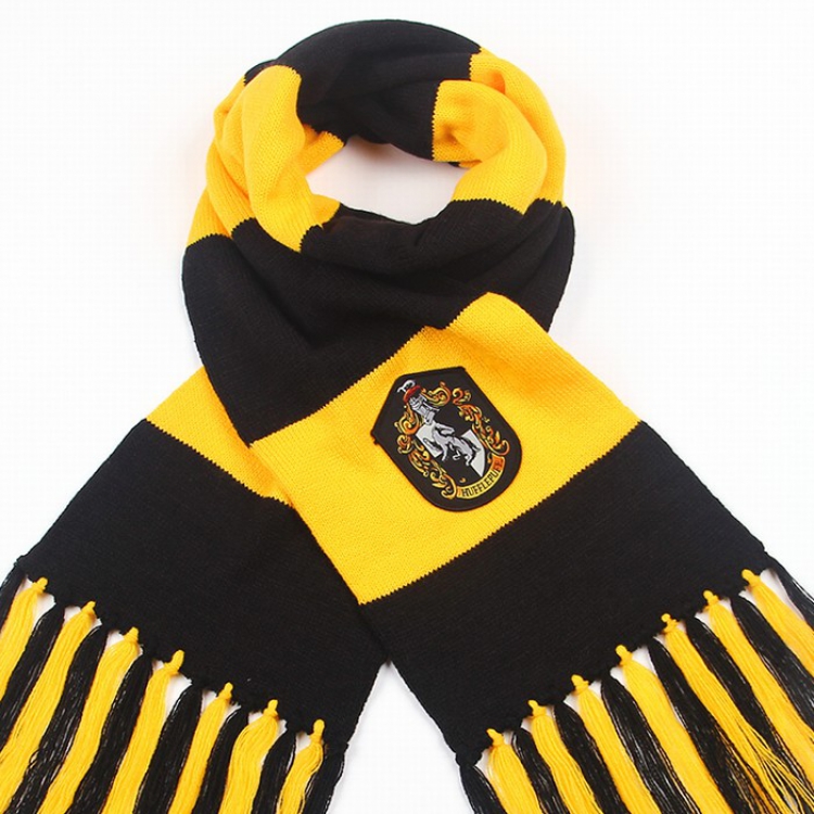 Harry Potter Hufflepuff Black yellow Double layer Thick scarf 18X180CM 160G price for 5 pcs preorder 3 days