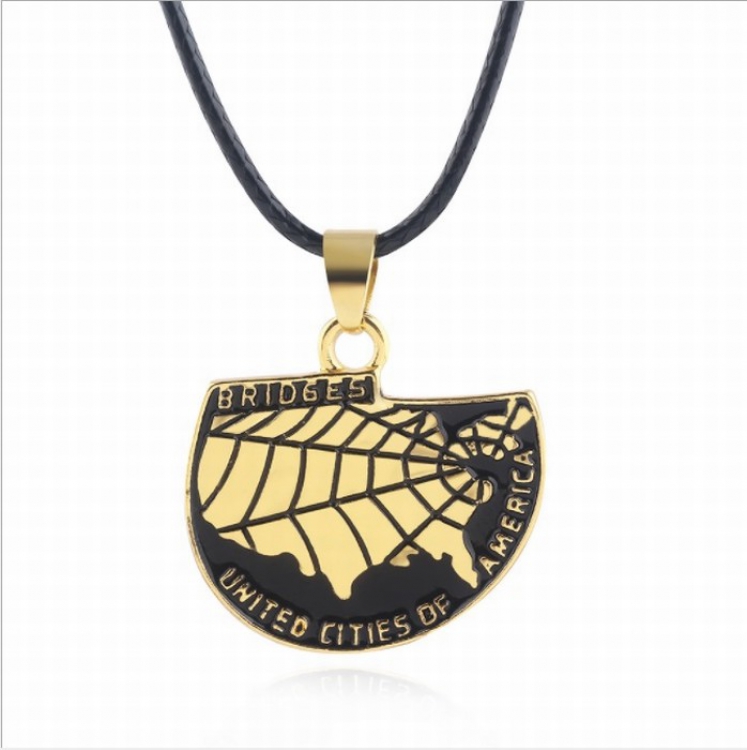 United States map Metal black sling necklace pendant price for 5 pcs 1.8X2.4CM