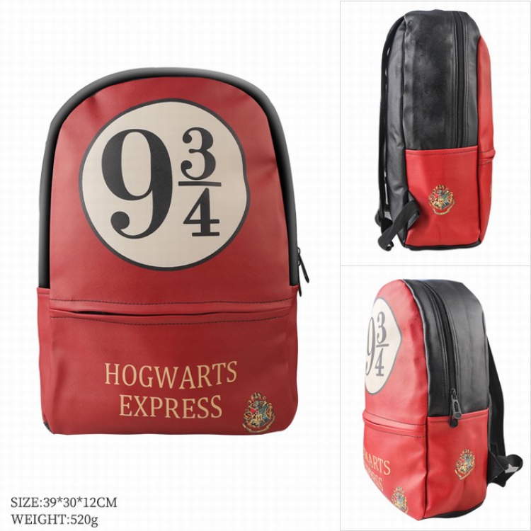 Harry Potter Color full-color leather surface Fashion backpack 39X20X12CM style F