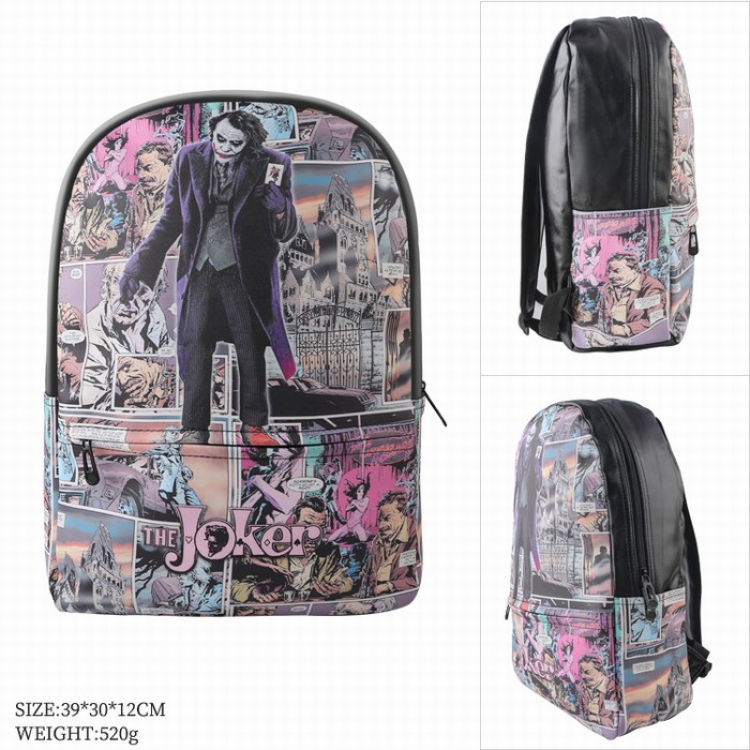 Joker Color full-color leather surface Fashion backpack 39X20X12CM style B