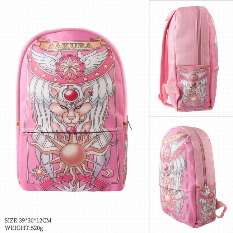 Card Captor Sakura Color full-color leather surface Fashion backpack 39X20X12CM style B