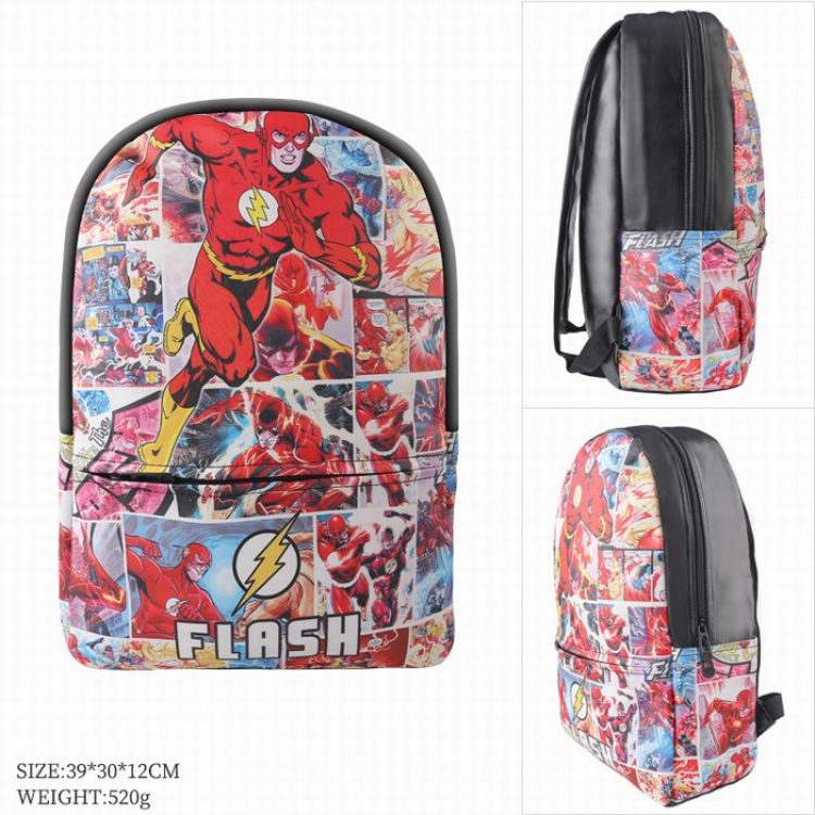 The Flash Full color leather Fashion backpack bag Satchel 39X20X12CM
