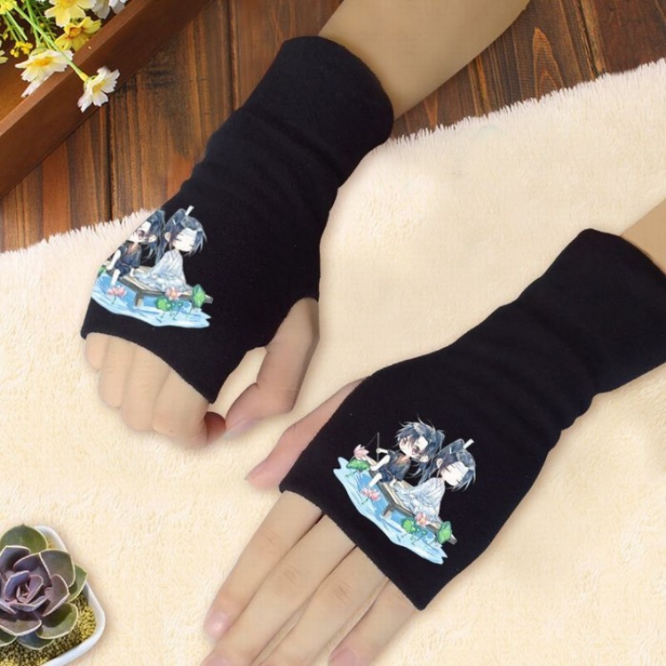 The wizard of the de Printing Black Half-finger Gloves Scrub bag Style D