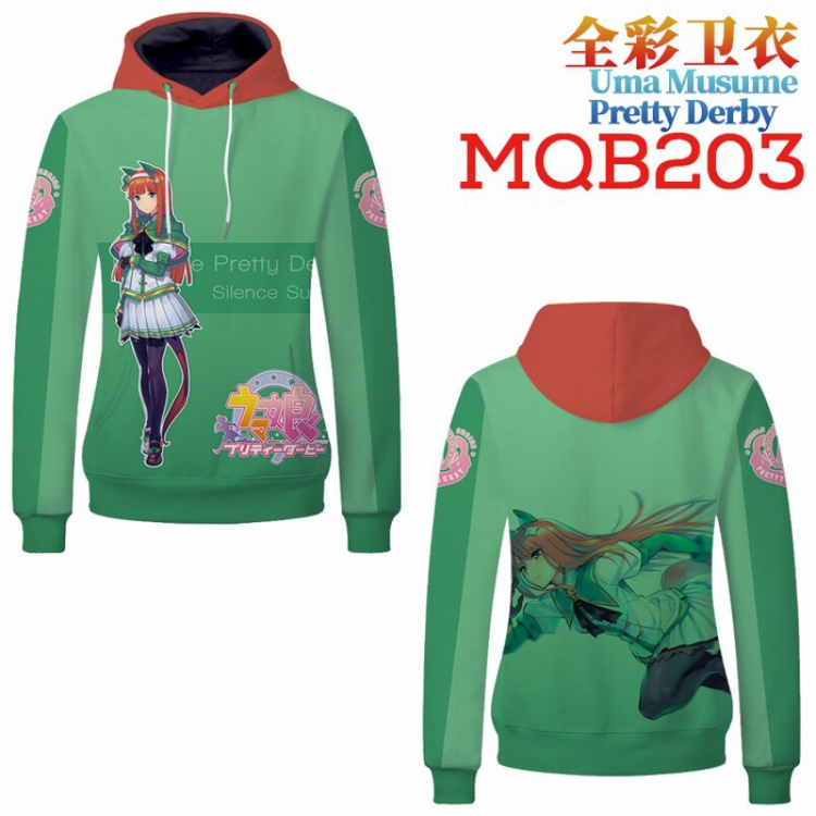 Uma Musume Pretty Derby Full Color Long sleeve Patch pocket Sweatshirt Hoodie 9 sizes from XXS to XXXXL MQB203