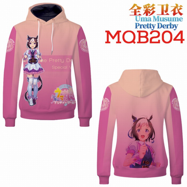 Uma Musume Pretty Derby Full Color Long sleeve Patch pocket Sweatshirt Hoodie 9 sizes from XXS to XXXXL MQB204