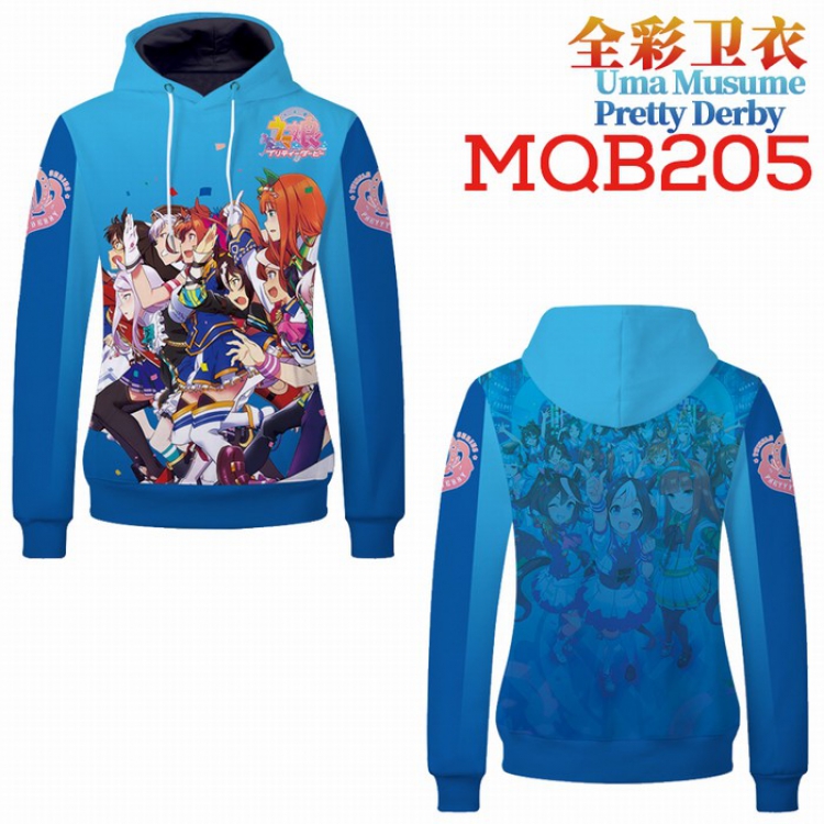 Uma Musume Pretty Derby Full Color Long sleeve Patch pocket Sweatshirt Hoodie 9 sizes from XXS to XXXXL MQB205