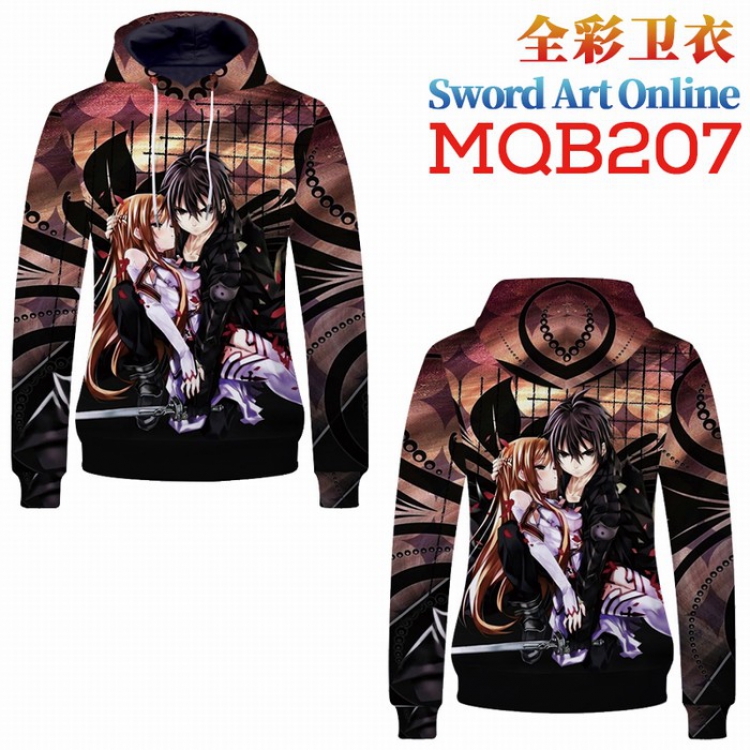 Sword Art Online Full Color Long sleeve Patch pocket Sweatshirt Hoodie 9 sizes from XXS to XXXXL MQB207