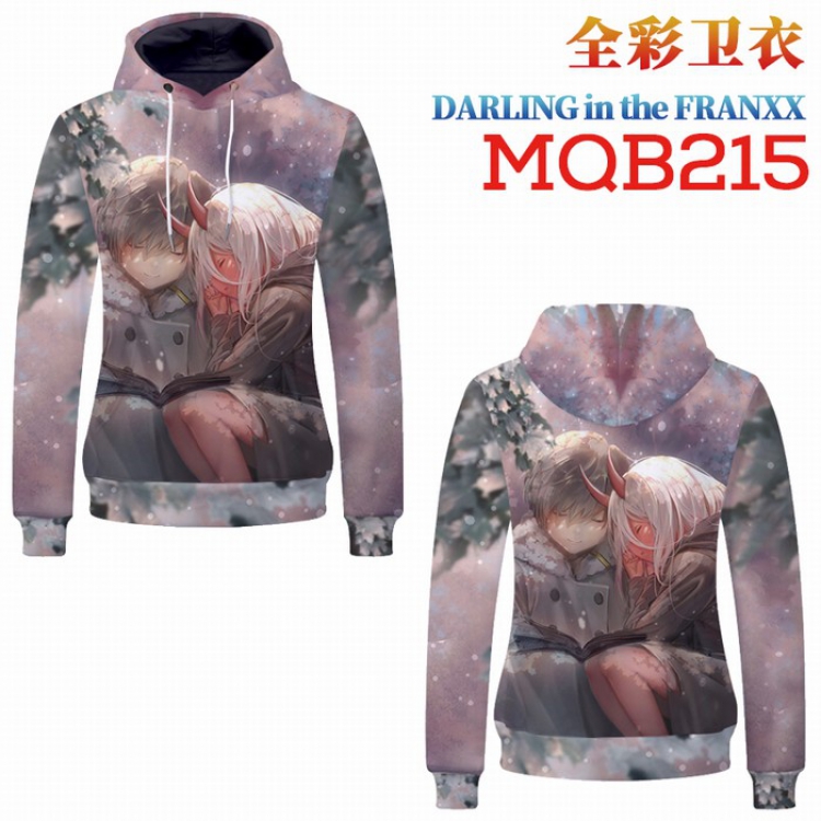 DARLING in the FRANXX Full Color Long sleeve Patch pocket Sweatshirt Hoodie 9 sizes from XXS to XXXXL MQB215