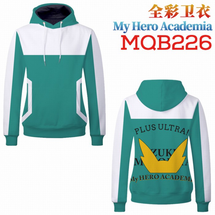 My Hero Academia Full Color Long sleeve Patch pocket Sweatshirt Hoodie 9 sizes from XXS to XXXXL MQB226