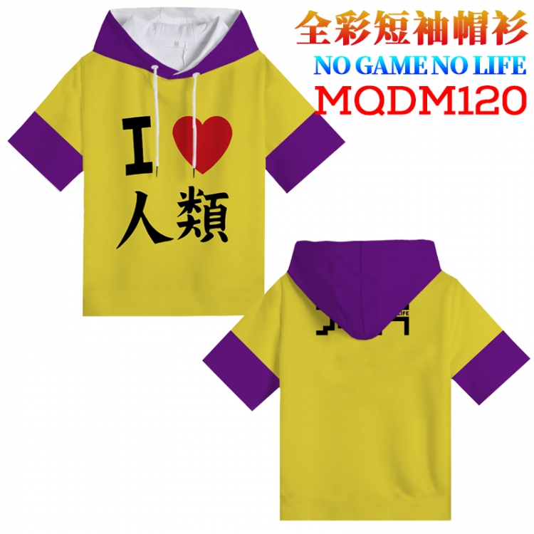NO GAME NO LIFE Full Color Printing Short sleeve T-shirt S M L XL XXL XXXL MQDM120
