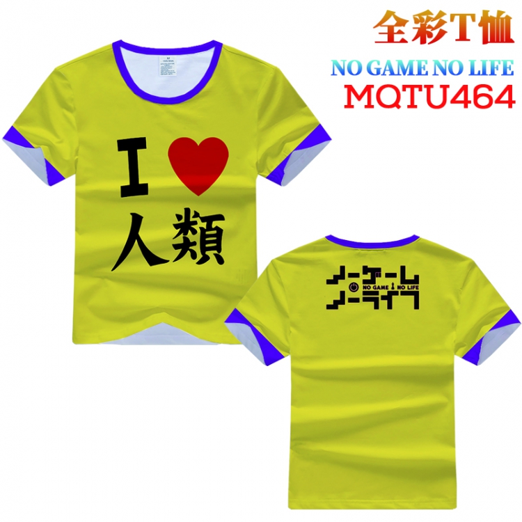 NO GAME NO LIFE Full Color Printing Short sleeve T-shirt S M L XL XXL XXXL MQTU464
