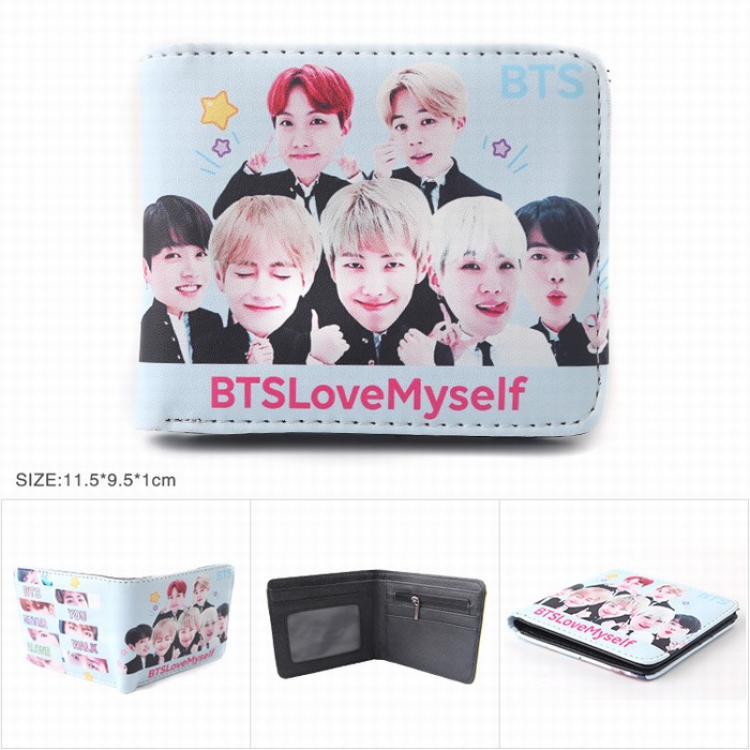 BTS Full color Twill two-fold short wallet Purse style B