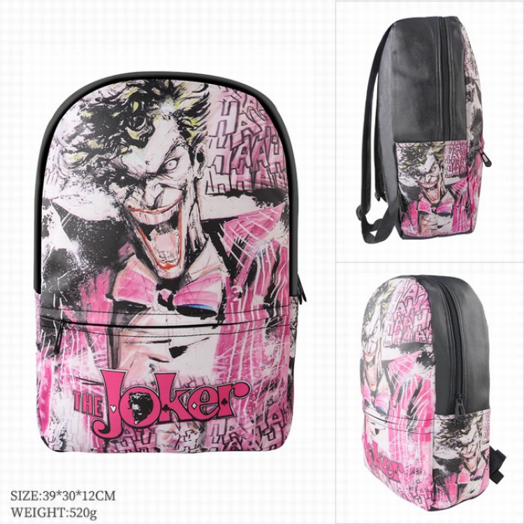 The Joker Full color leather fashion backpack Bag 39X20X12CM